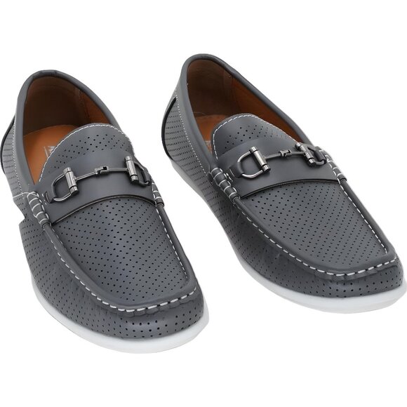 Aston Marc Perforated Driving Loafers Gray Slip-On Mens US 9.5M - Picture 1 of 6